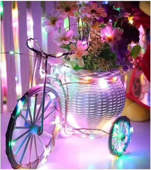 Ev Balkon Ve Parti İçin 3 Metre Pilli Renkli  Peri Led Yılbaşı Süsü Işık - Resim 4