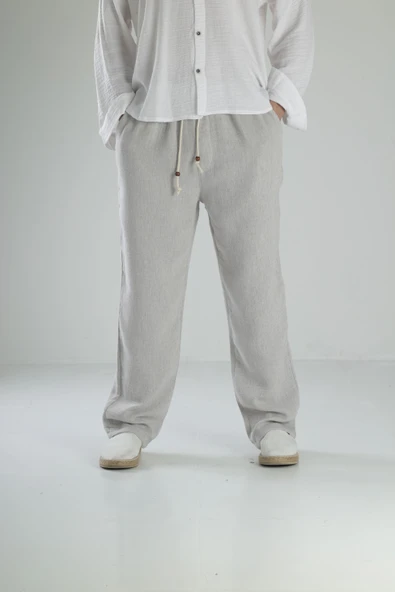 Gri Keten Pantolon COC2119 ürün görseli 1