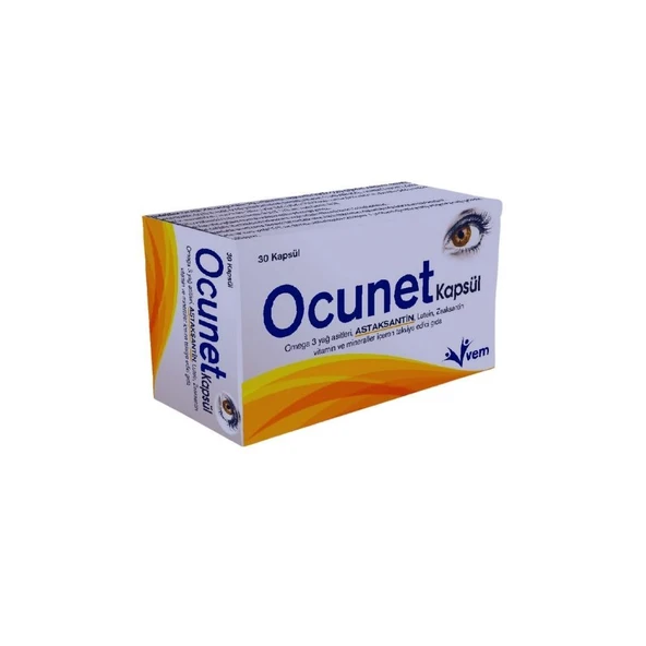 Ocunet Omega3, Astaksantin, Lutein, Zeaksantin, Vitamin ve Mineraller İçeren Takviye Edici Gıda 30 Kapsül ürün görseli