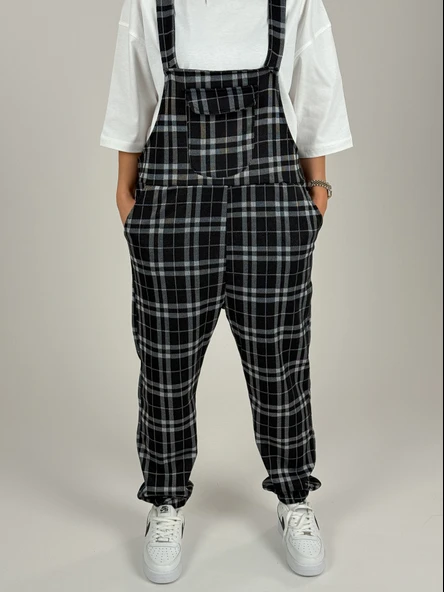 Ekose Desenli Kadın Salopet COC1091 - Resim 2