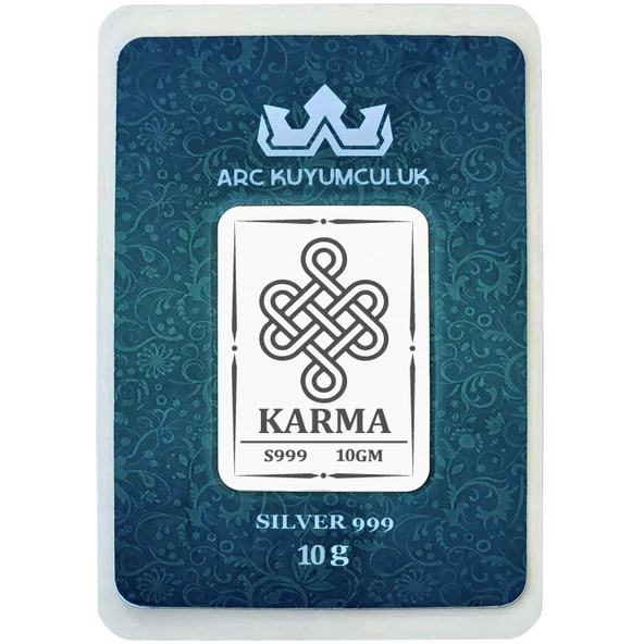 Hediyeye Özel 10 Gram Karma Temalı 999 Ayar Gümüş ile Üretilmiş Gümüş Külçesi-736 ürün görseli