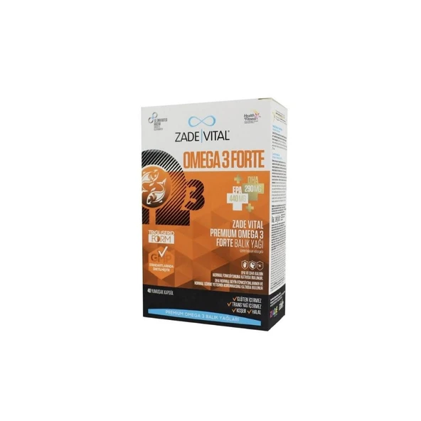 Omega3 Forte Balık Yağı İçeren Takviye Edici Gıda 40 Yumuşak Kapsül ürün görseli