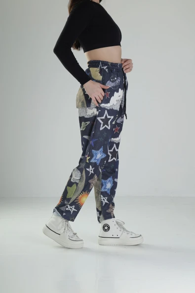 Gezegen Desenli Baget Pantolon COC1676 - Resim 3