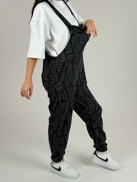 Üçgen Desenli Kadın Salopet COC1100 - Resim 3