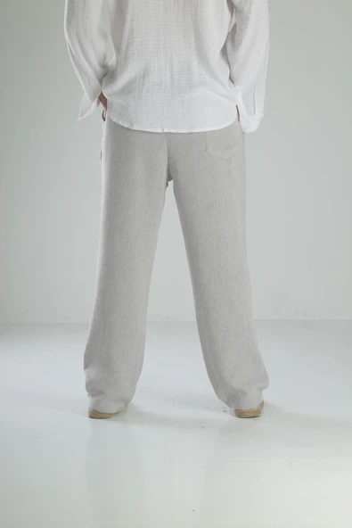 Gri Keten Pantolon COC2119 - Resim 4