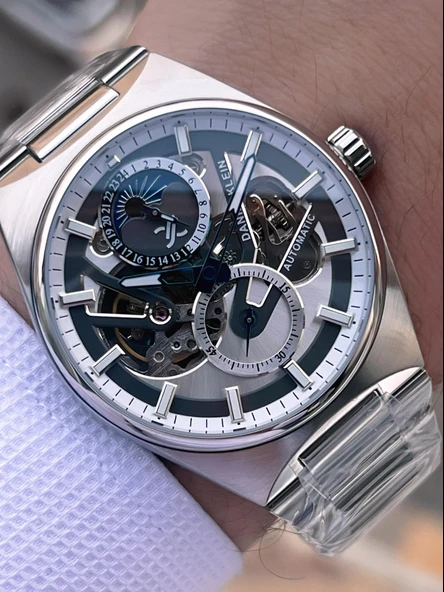 Daniel Klein Otomatik Ve Manuel Kurmalı Mehtap Ve Güneş Kadranlı  3 Atm Erkek Kol Saat FDK.14269.K1 - Resim 2