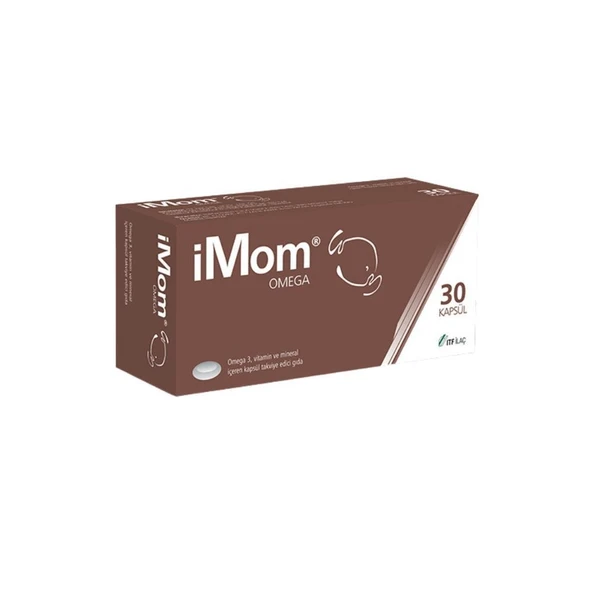 iMom Omega3, Mineraller Ve Vitaminler İçeren Takviye Edici Gıda 30 Kapsül ürün görseli