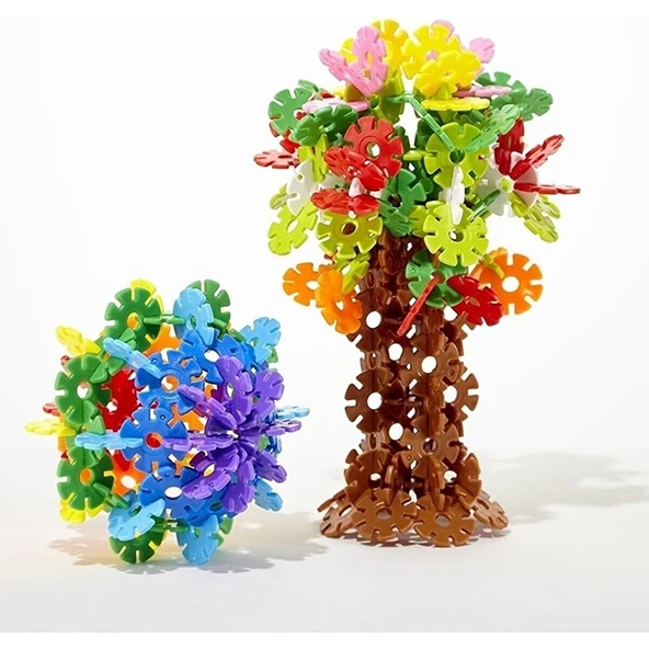 Think Master Masterflakes Eğitici Kilitli Diskler Stem Eğitimi Uyumlu 5 Renk 300 Parça Yapı Oyuncak Seti - Resim 6