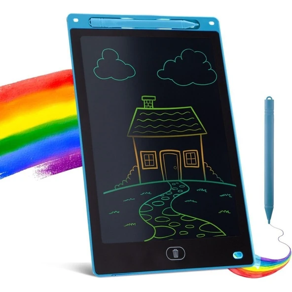 Think Master Çocuk Yazı Tahtası Renkli E-Yazı Tahtası Digital Yazı Tahtası Çizim Tableti 10.5 Inç Ekranlı Mavi ürün görseli