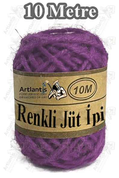 Renkli Jüt İpi 10 Metre 1 Paket Hasır İp Mumlu Kırnap İplik Kendir İp Doğal Renkli İp Hediye Süsleme - Resim 6