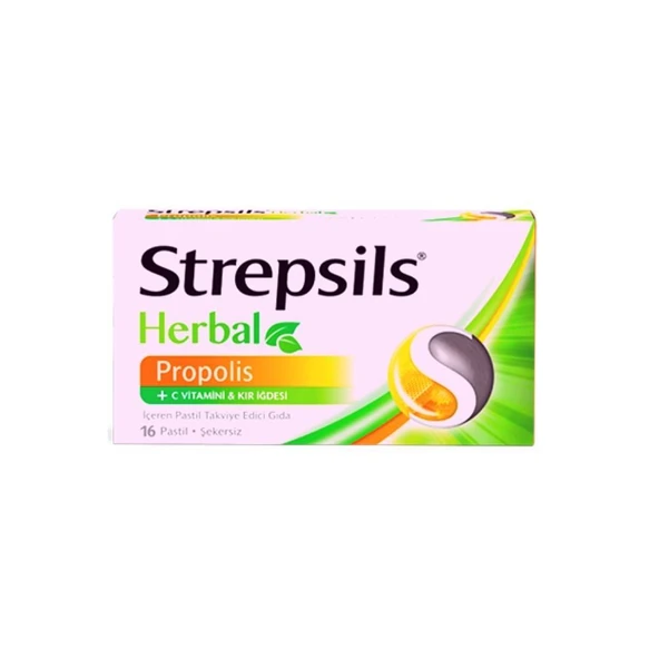 Herbal Propoli·s, C Vitamini Ve Kır İğdesi İçeren Şekersiz Takviye Edici Gıda 16 Pastil ürün görseli