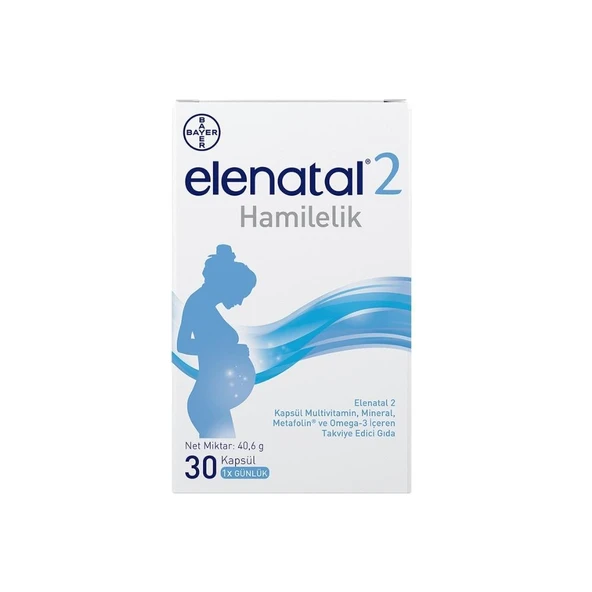 Elenatal2 Multivitamin, Mineral, Metafolin ve Omega3 İçeren Takviye Edici Gıda 30 Kapsül ürün görseli