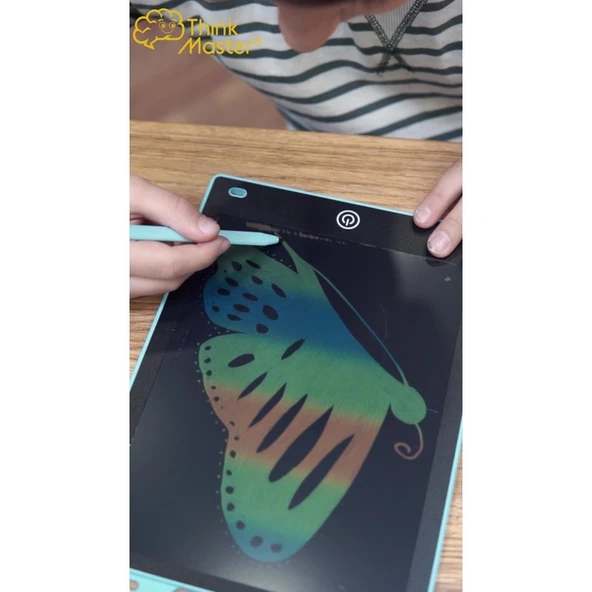 Think Master Luxury Çocuk Yazı Tahtası Renkli E-Yazı Tahtası Digital Yazı Tahtası Çizim Tableti 10.5 Inç Ekranlı Mavi 1 Adet - Resim 2