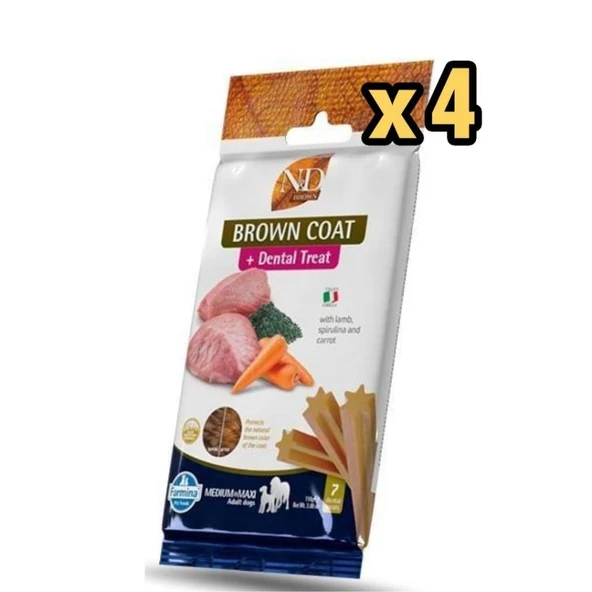 ND Dental Treat Brown Coat Kuzu Etli Mini Köpek Ödülü 60 Gr x 4 Adet ürün görseli 1