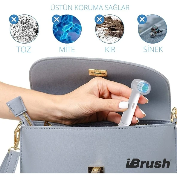 ibrush İbrush Oral-B Şarjlı Ve Pilli Diş Fırçaları Için 2 Adet Koruyucu Kapak - Resim 5