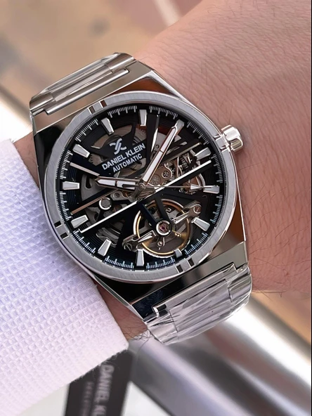 Daniel Klein Otomatik Mehtap Ve Güneş Kadranlı Bileklik Hediyeli 3 Atm Erkek Kol Saat FDK.14268.K2 - Resim 3