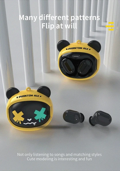 Volkano G-05D Face Change Yellow Bear TWS Kulaklık - Resim 3