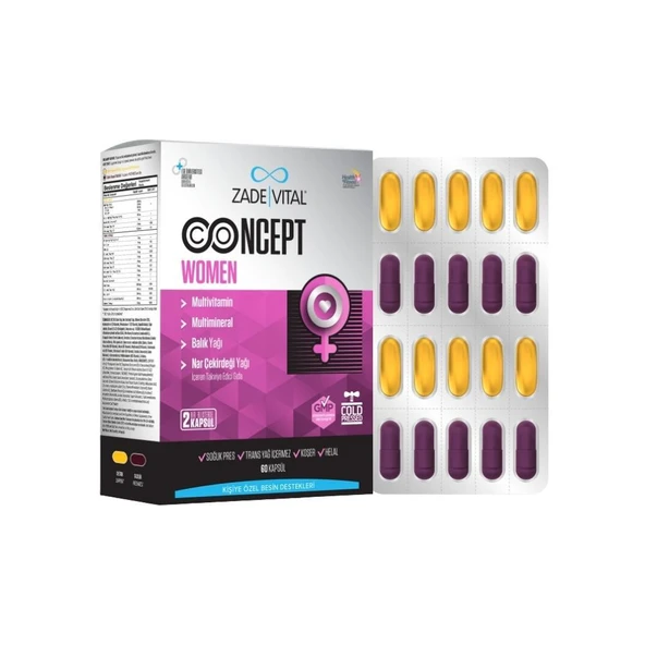 Concept Women Multivitamin, Multimineral,Omega3,NarÇekirdeği Yağı İçeren Takviye Edici Gıda 60Kapsül ürün görseli