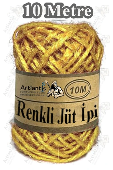 Renkli Jüt İpi 10 Metre 1 Paket Hasır İp Mumlu Kırnap İplik Kendir İp Doğal Renkli İp Hediye Süsleme - Resim 8