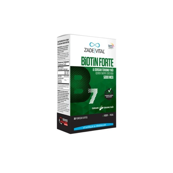 Biotin Forte Isırgan Tohumu Yağı İçeren Takviye Edici Gıda 5000mcg 30 Kapsül ürün görseli