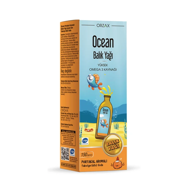 Ocean Balık Yağı Portakal Aromalı Sıvı Takviye Edici Gıda 150 ml ürün görseli
