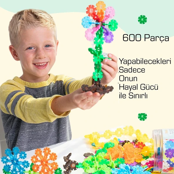 Think Master Masterflakes Eğitici Kilitli Diskler Stem Eğitimi Uyumlu 5 Renk 300 Parça Yapı Oyuncak Seti - Resim 3