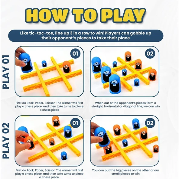 Think Master Monster Xox Strateji Zeka Oyunu Eğitici Kutu Oyunu Gobblers - Resim 4