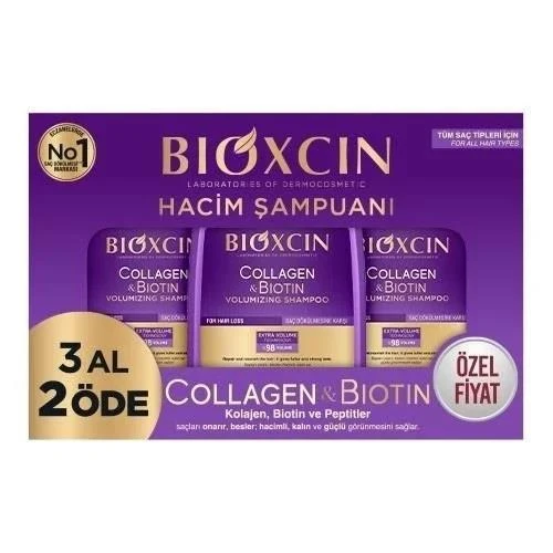 Bioxcin Collagen & Biotin Hacim Şampuan 3 Al 2 Öde 3 x 300 ml ürün görseli