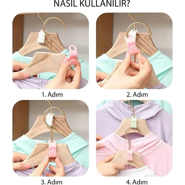 Gorilla Gorılla Askı Kancası 20 Adet Gömlek Çanta Kemer Askı Kancası Dolap Içi Düzenleyici Askı Kancası - Resim 3