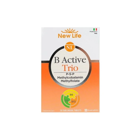 B Active Trio B Vitamini Ve Folik Asit İçeren Takviye Edici Gıda 30 Dilaltı Tablet ürün görseli