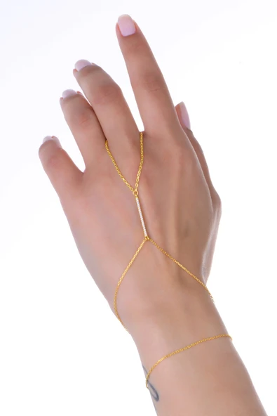 Gümüş altın yaldızlı zirkon taşlı modern bar (çubuk) şahmeran SGTL13012GOLD ürün görseli