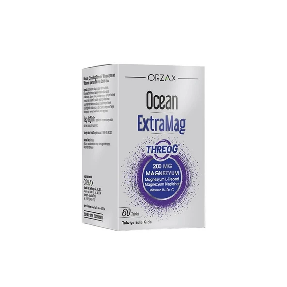 Ocean ExtraMag ThreoG Magnezyum Ve Multivitamin İçeren Takviye Edici Gıda 60 Tablet ürün görseli