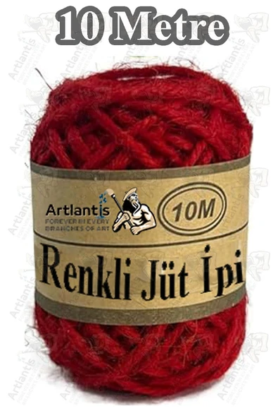 Renkli Jüt İpi 10 Metre 1 Paket Hasır İp Mumlu Kırnap İplik Kendir İp Doğal Renkli İp Hediye Süsleme - Resim 4