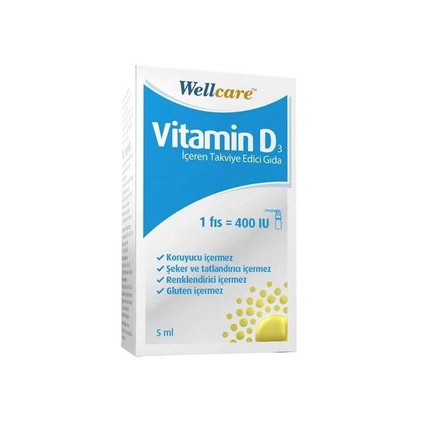 Vitamin D3 400IU Takviye Edici Gıda 5ml ürün görseli