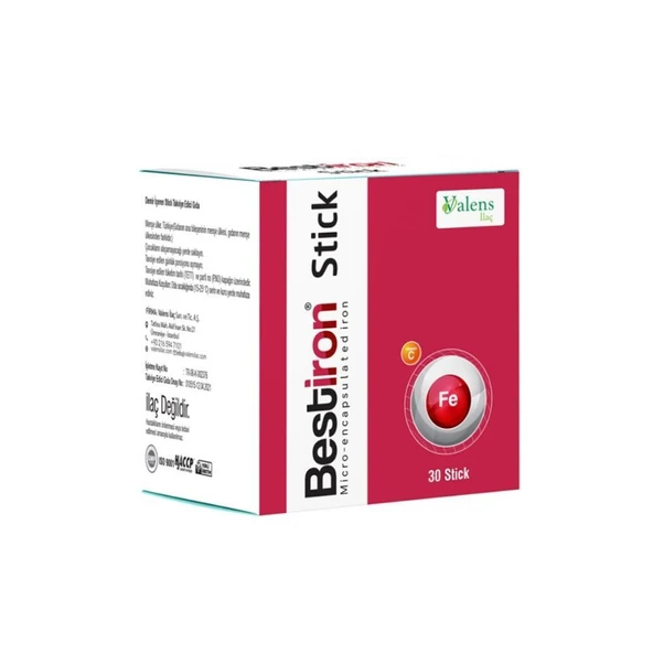 Bestiron Stick Demir Ve C Vitamini İçeren Takviye Edici Gıda 30 Stick Saşe ürün görseli