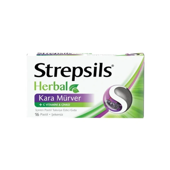 Herbal Kara Mürver, C Vitamini Ve Çinko İçeren Şerkersiz Takviye Edici Gıda 16 Pastil ürün görseli