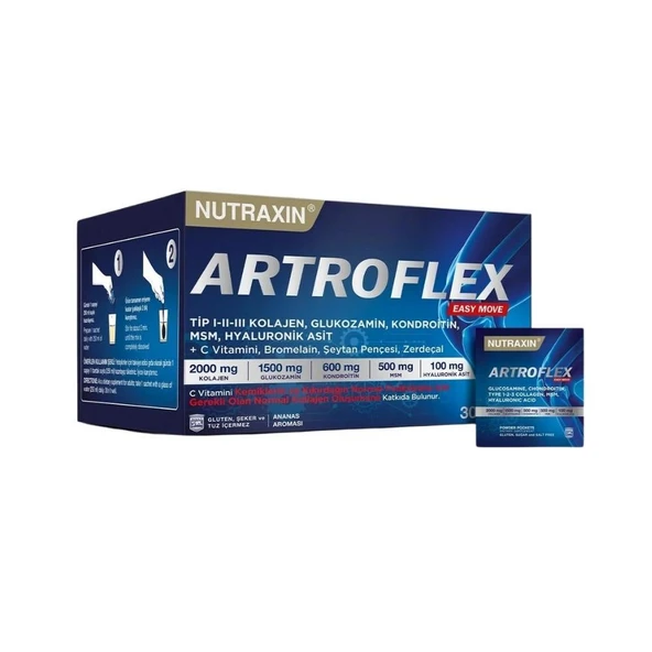 Artroflex Easy Move Vitamin  Ve Mineralller İçeren Ananas Aromalı Takviye Edici Gıda 30 Saşe ürün görseli