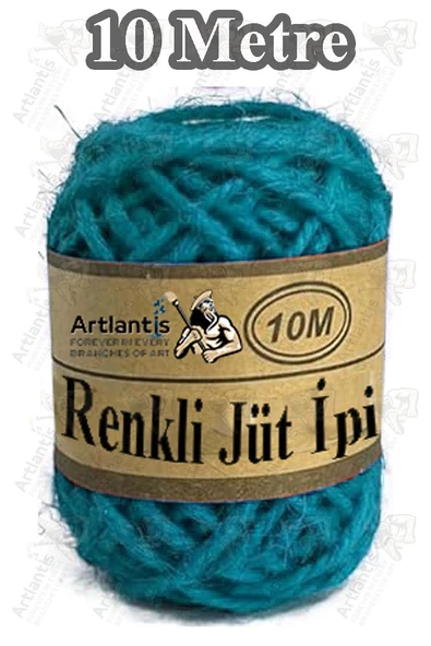 Renkli Jüt İpi 10 Metre 1 Paket Hasır İp Mumlu Kırnap İplik Kendir İp Doğal Renkli İp Hediye Süsleme - Resim 7