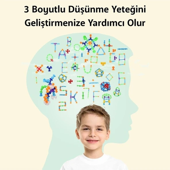 Think Master Vantuzlu Vakum Molekül 25 Parça Yapı Taşları Popit Duyusal Eğitici Oyuncak Squigz - Resim 6