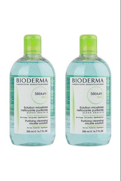 Bioderma Sebium H2O Yüz ve Makyaj Temizleme Suyu 2 x 500 ml ürün görseli 1