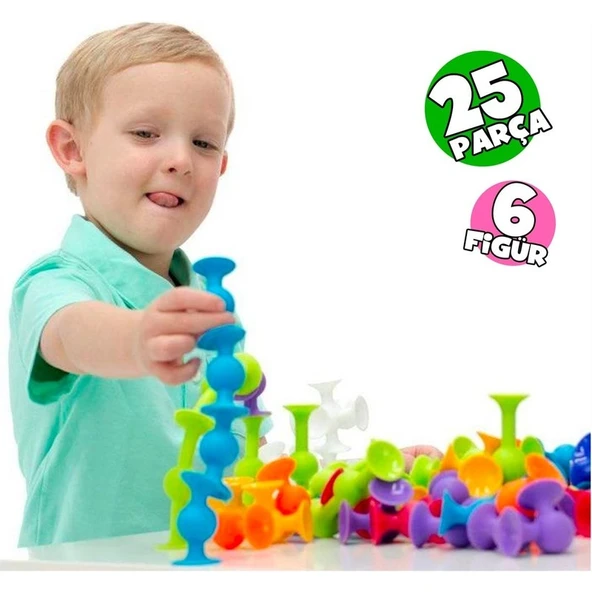 Think Master Vantuzlu Vakum Molekül 25 Parça Yapı Taşları Popit Duyusal Eğitici Oyuncak Squigz ürün görseli