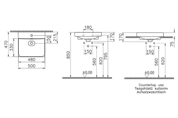 Diana Metropole Çanaka Lavabo 50*47 - Resim 2