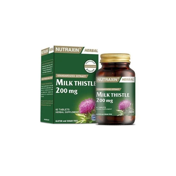 Herbal Milk Thistle(Deve Dikeni) 200mg Ekstresi İçeren Takviye Edici Gıda 60 Tablet ürün görseli