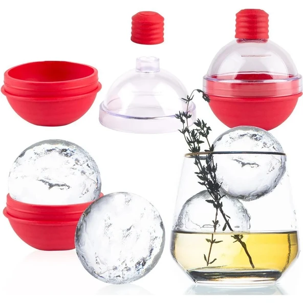 Milano Home Büyük Buz Kalıbı, Yuvarlak Buz Kalıbı, Buz Küpü Kalıbı, Silikon Buz Kalıbı, Küre Buz Kalıbı, Bomba Buzluk - Resim 5