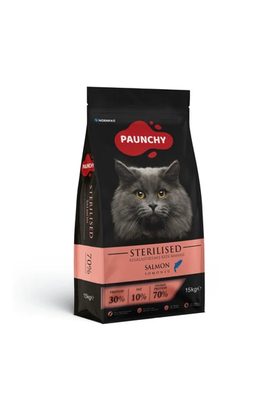 Paunchy Somonlu ve Hamsili Kısırlaştırılmış Yetişkin Kedi Maması 15 Kg - Resim 2