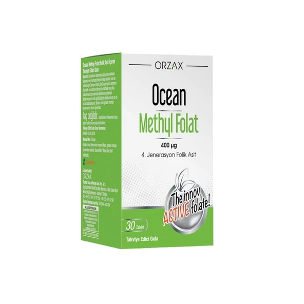 Ocean Methyl Folat Takviye Edici Gıda 30 Tablet ürün görseli