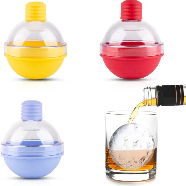 Milano Home Büyük Buz Kalıbı, Yuvarlak Buz Kalıbı, Buz Küpü Kalıbı, Silikon Buz Kalıbı, Küre Buz Kalıbı, Bomba Buzluk ürün görseli