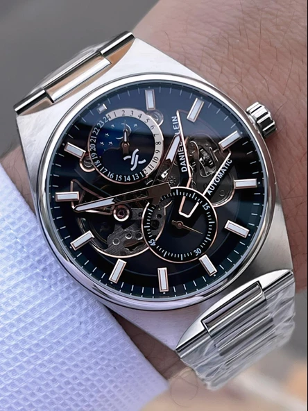 Daniel Klein Otomatik Ve Manuel Kurmalı Mehtap Ve Güneş Kadranlı 3 Atm Erkek Kol Saat FDK.14269.K3 - Resim 2