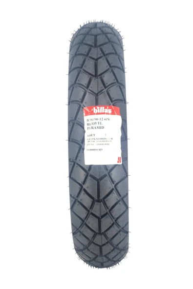 Billas MOTOSİKLET LASTİK 90/90-12 TL (TUBELESS - DUBLEKS) - Resim 2