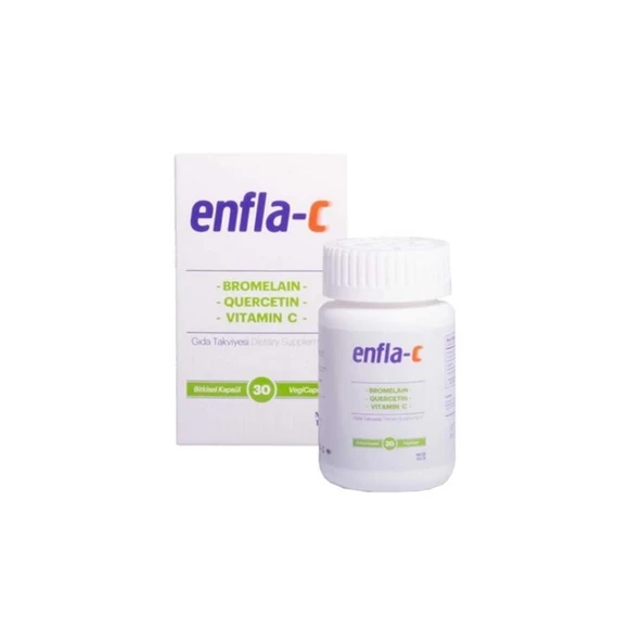 Enfla-C Bromelain, Vitamin C Ve Quercetin İçeren Takviye Edici Gıda 30 Bitkisel Kapsül ürün görseli